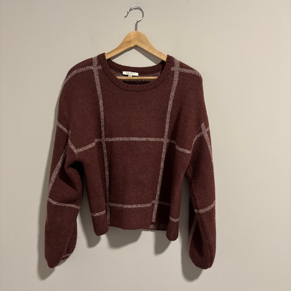 burgundy and cream crewneck sweater - Picture 1 of 5